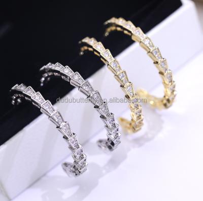 China Vintage Fashion Earrings Trend 2021 18K Plated CC Earrings Silver 925 CZ Circle Earrings For Christmas Gift for sale