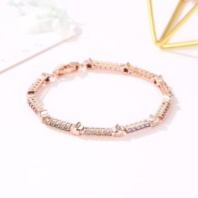 China Wholesale CLASSIC CZ Friendship Bracelets Star Rose Tennis Bracelets Brass Women Gold Plated for sale