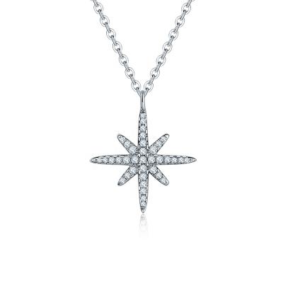 China FASHIONABLE Hexagram Zircon Necklace White Gold Plated Pendent Jewelry Necklace For Women for sale