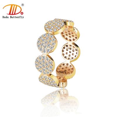 China 2021 Classic Bohemian CZ Rhinestone Filled Gold Vintage Round Finger Ring 18K Gold Rings For Women for sale