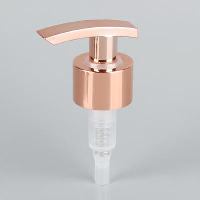 China Non Spill Rose Gold Cosmetic Dispenser Pump Lotion Pump Bottle Maker 28/410 UV Lotion Pump for sale