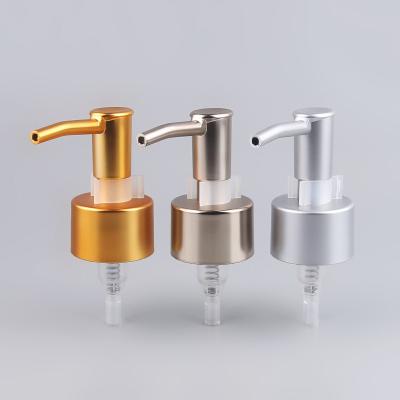 China Non Spill 28/400 Plastic Cosmetic Cream Pump UV Silver Gold Lotion Pump Dispenser With Various Bottles for sale