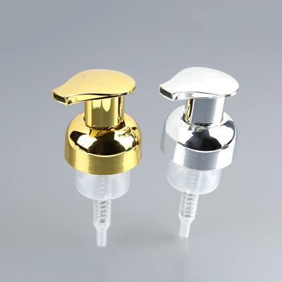 China Non spill china pump didpenser treatment pump metall 43mm gold foam pump liquid soap dispenser factory customized for sale