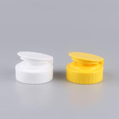 China Factory Price Non Puddle Screw Cap Cosmetic White Plastic Flip Top Cap 38mm Plastic Top Cap for sale