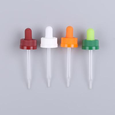 China Non Spill Hot Sale 18/400 20/400 Colored Plastic Rubber Dropper Tube Custom Closure Oil Dropper for sale