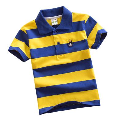 China 2-14 Years New Design Boys Boutique Kids Clothing 100% Cotton Stripe Polo T-Shirts QUICK DRY for sale