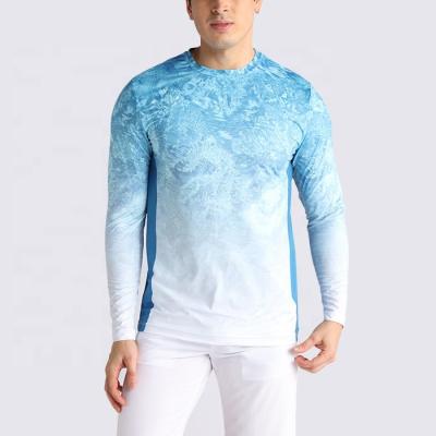 China Custom Upf 50+ Sun Protection Moisture Wicking Polyester Anti-UV Fishing Wear Men's Long Sleeve Mesh Vented Uv Fishing Shirts for sale