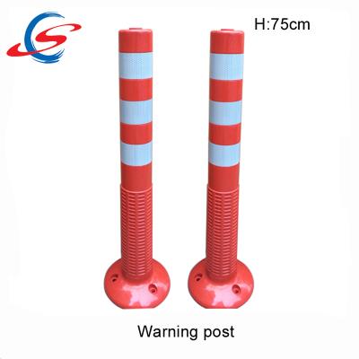 China 75cm Orange 75cm Warning Post Traffic Safety Warning Draftsman Warning Post Panel High Visible Reflective Flexible Spring Post for sale