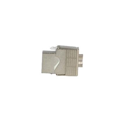 China 180 degree cat6a rj45 zinc alloy trapezoidal jack connector shielded zinc alloy for sale