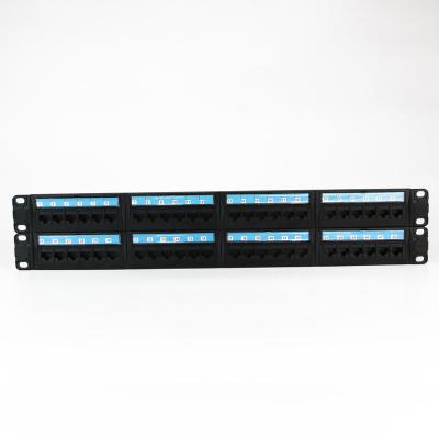 China Network Cabling System Network Cat.5e UTP 2U Patch Panel Removable Unprotected 48 Port for sale