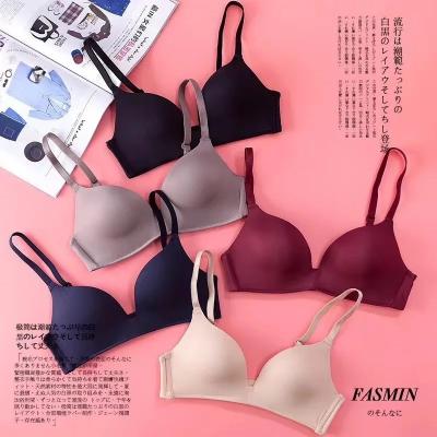 China Dropshipping QUICK DRY girls shape simple solid color push up wireless comfort women T-shirt bra seamless bra for sale