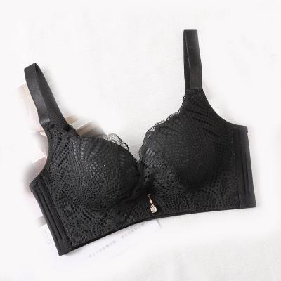 China New breathable lace girl's thin Japanese underwear gathered without the bra lace steel back bra for sale