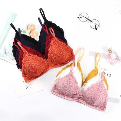 China Wholesale Cheap Girl's Seamless Seamless Bra Deep V Lace Wireless Thin Sexy Women's Soft Bra for sale