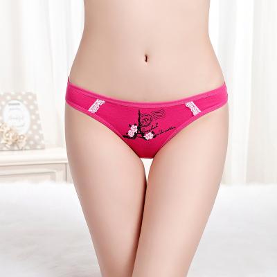 China Cotton Print Antibacterial Wholesale Soft Teen Girls Wearing Thongs for sale