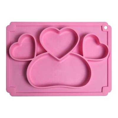 China Reusable Silicone Spill Proof Baby Food Tray Non Slip Suction Baby Tableware BPA Free Fast Shipping Dish for sale