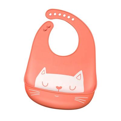 China Factory Sale Hot Wholesale BPA Logo Soft Waterproof Food Catcher Silicone Free Waterproof Custom Bib Washable For Baby for sale