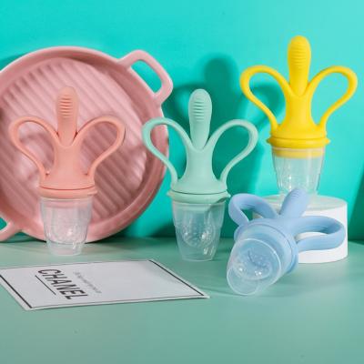 China Eco-freindly High Quality Eco-friendly Baby Teether Toy BPA Free Newborn Nipple Silicone Fruit Feeding Feeder for sale