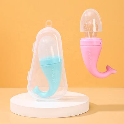 China Hot Sale 2022 BPA Free Baby Food Feeder Food Grade Silicone Infant Pacifier Feeder With Case for sale