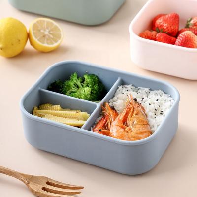 China High Quality Microwavable Lid of Bento Box Microwave Silicone Seal Ring Lunch Box With Silicone Rectangle Interval Food Storage for sale