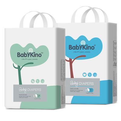 China Wholesale Organic Disposable XXL Swaddlers Full Organic Disposable Private Label Babykino Baby Pants Baby Pants Diapers for sale