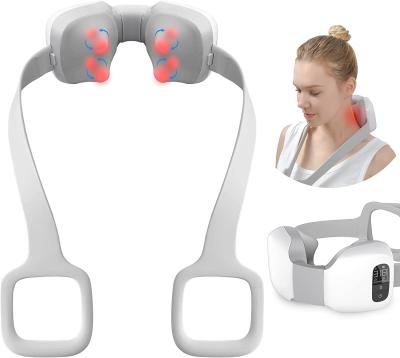 China 2021 Electric Neck Massager Portable Cordless Pain Relief Shiatsu Neck Massager LCD Display Neck Kneading With Heat for sale