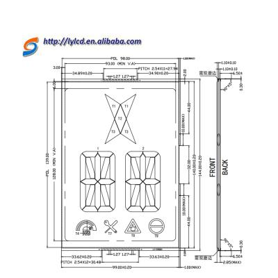 China Negative segment bule film STN transmissive lcd for elevator display customized for sale