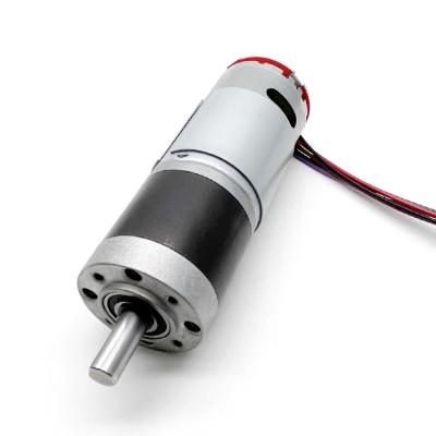 China Customized 36mm totally enclosed 555 brushed dc pmdc motor 24v 50w 200rpm industrial brush motor with encoder for sale