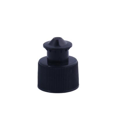 China Non Spill Child Safe Black Plastic Bottle Boston Hat Around Plastic Bottles With Aluminum Flip Cap Ropp Caps for sale