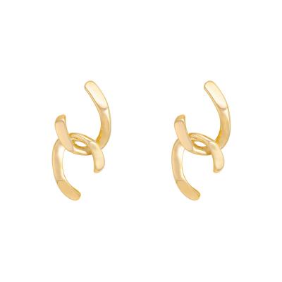 China Classic Ladies Hip Hop Earrings Personality Fashion 14k Gold Anniversary Wedding Gift Stud Earrings Jewelry for sale