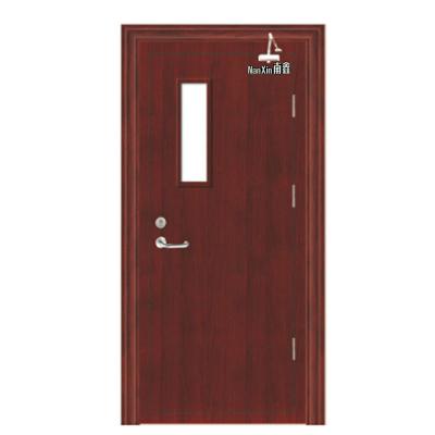 China High Quality Fire Rated Door Wooden Fire Protection Modern Design Fireproof Single Leaf Door With Glass Vision for sale