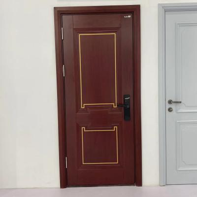 China Fire Protection Custom Design Armored Door Wooden Fire Rated Door Solid Fireproof Interior Modern Entrance Doors for sale