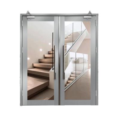 China Hot Selling Customized Fire Protection Fire Rated Steel Door With Glass Insert For Farmhouse for sale