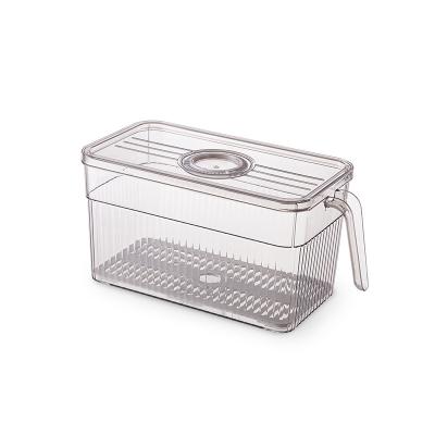 China Food Container Feature Crisper Plastic Kitchen Frozen PET Clear Finish Storage Box for sale