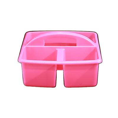 China Sustainable Three Compartment Plastic Basket With Hand For Desktop Storage Baskets for sale