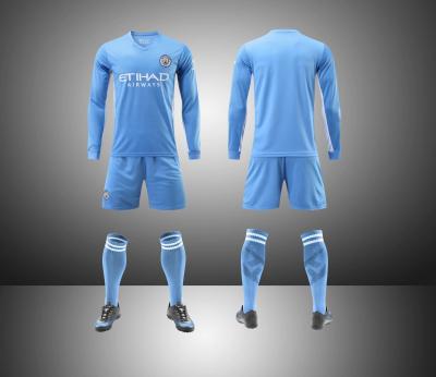 China Cheap Custom Logo And Name Sets Hot Sale Soccer Jersey Football Uniforms Long Sleeve Soccer Jersey Uniform for sale