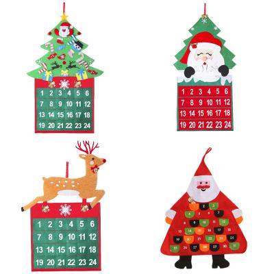 China Cheap Santa Claus Advent Wall Calendar Pocket Red Nonwoven Digital Calendar SJ0939 New for sale