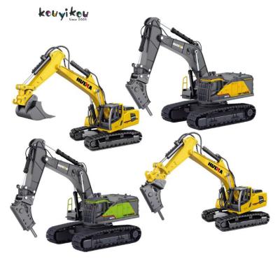 China KYK Para Kids Engineering Vehicle Line Sight Ninos Huina Alloy Excavator Crusher Toys Cars App Controlled Remote Control 2022 Model for sale