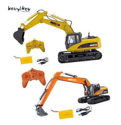 China Huina 2022 App Controlled by KYK Juguetes 1593 1/14 Scale 15 Channels Alloy Multifunctional Excavator Engineering Model Car For Boy Toys for sale