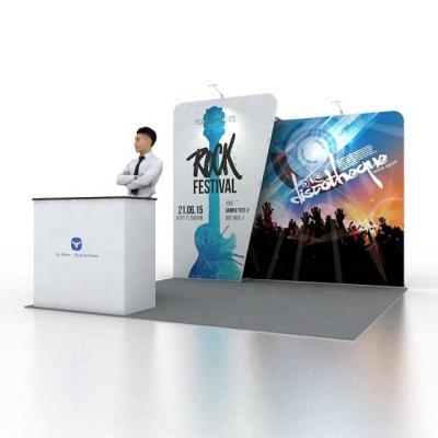 China Portable Aluminum 10x10ft Exhibition Trade Show Booth 10x10ft Tension Fabric Graphic New Design Aluminum Minimalist Style for sale