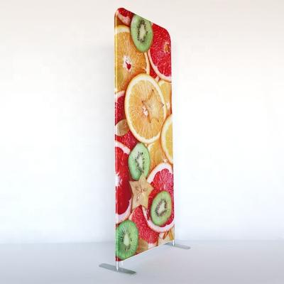 China Exhibition Hall Aluminum Tube Tension Fabric Round Frame Display Banner Stand For Exhibition for sale