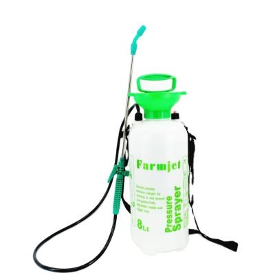 China Garden Farmjet 8L PE Material Durable Agriculture Backpack Hand Squeeze Pump House Sprayer With Shoulder Strap for sale