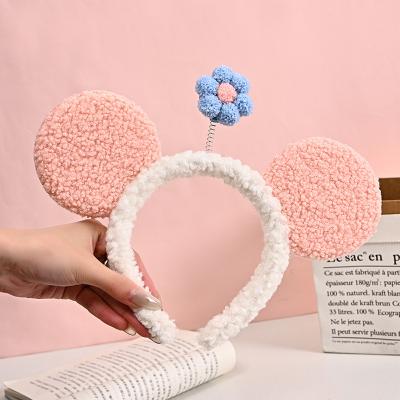 China Fashion Korean version of the net red a small red flower headband Mickey ears large washing the face makeup cartoon cute hair band for sale