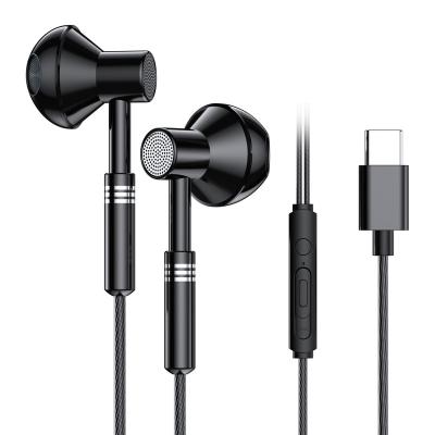 China Sustainable Type-c Headphones Earbuds Bass in Ear Earphones with Microphone Stereo Earbud Mic and Volume Control Compatible for sale