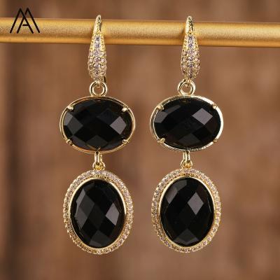 China Romantic Crystal Earrings For Women Wedding Fancy Jewelry, Oval Shape Gem Stone Party Earring Birthday Gifts for sale