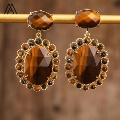 China Crystal Earrings Trendy Jewelry High Quality Romantic For Women, Natural Gems Stone Stud Earring Pattern Designer Gift for sale