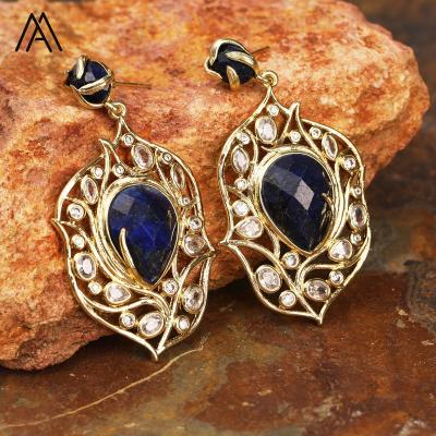 China Beautiful Romantic Earrings Women Party Natural Crystal Stud Earring Jewelry Wholesale Trendy Designer Gemstone Gifts for sale