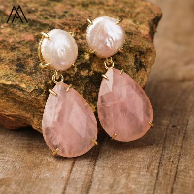 China Romantic Luxury Crystal Teardrop Earrings For Women Shape Jewelry, Amethyst Quartz Pearl Earring Wholesale Volume for sale