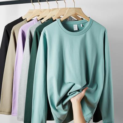 China China Compressed Wholesale Customized Classic Round Neck Long Sleeve Plain T Shirts for sale