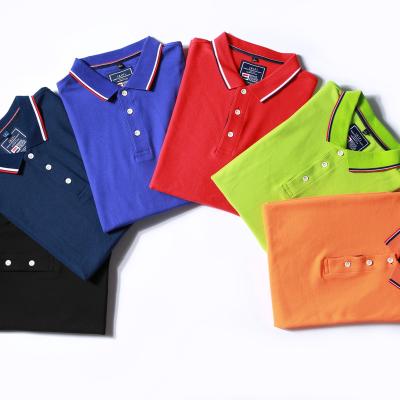 China 2021 new spring autumn collar polo shirt T-shirt solid color button placket compressed polo shirt for men for sale