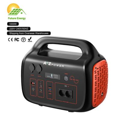 China Flashlight Camping outdoor 220V mobile Solar Generator Lithium Battery 1000w Portable Power Station for sale